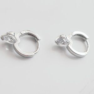 Silver Huggie Hoop Earrings